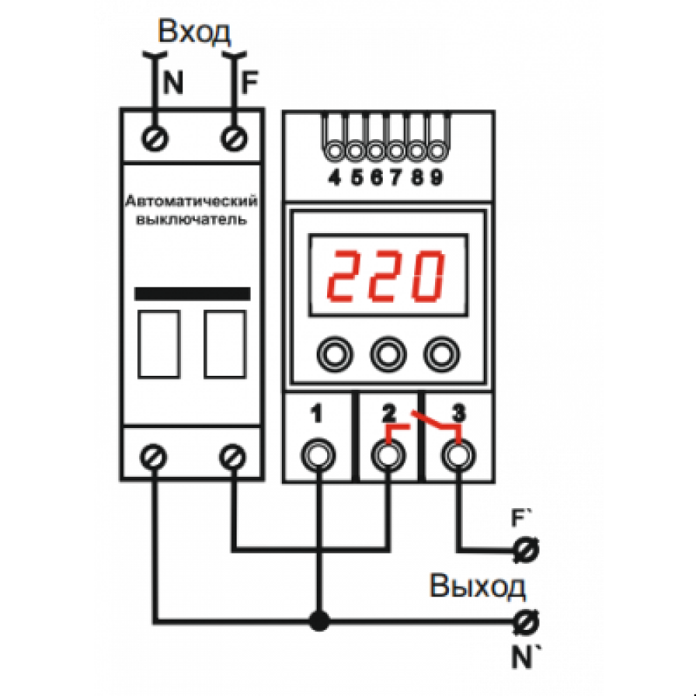 Схема подключения реле напряжения в трехфазной сети digitop